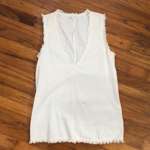 Off white, fringe Urban Outfitters top